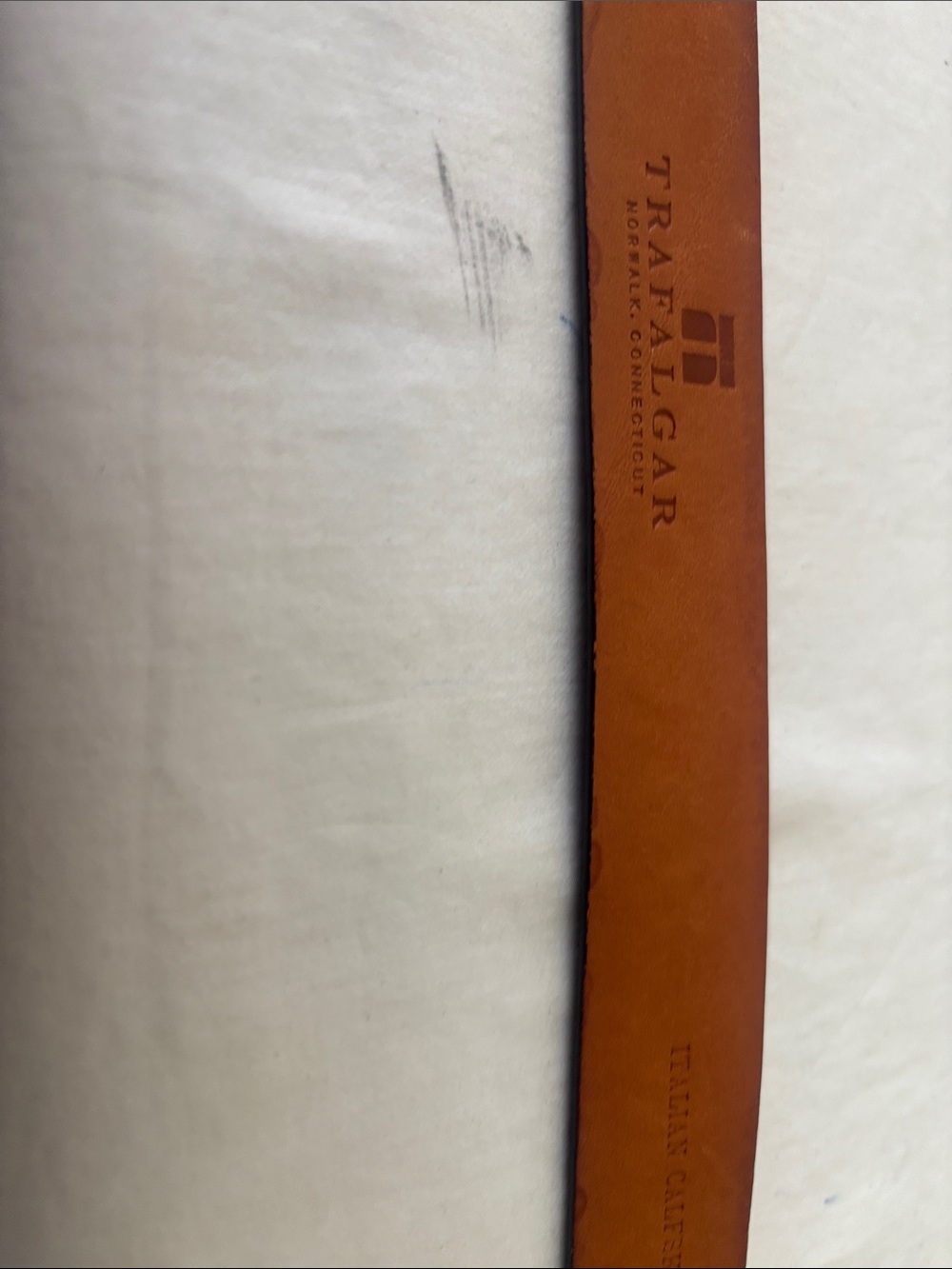 Trafalgar Tan Leather Men's Belt with Embossed Logo Size 46